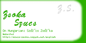 zsoka szucs business card